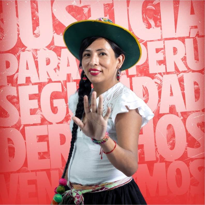 Picture of Gahela Cari Contreras' campaign poster.