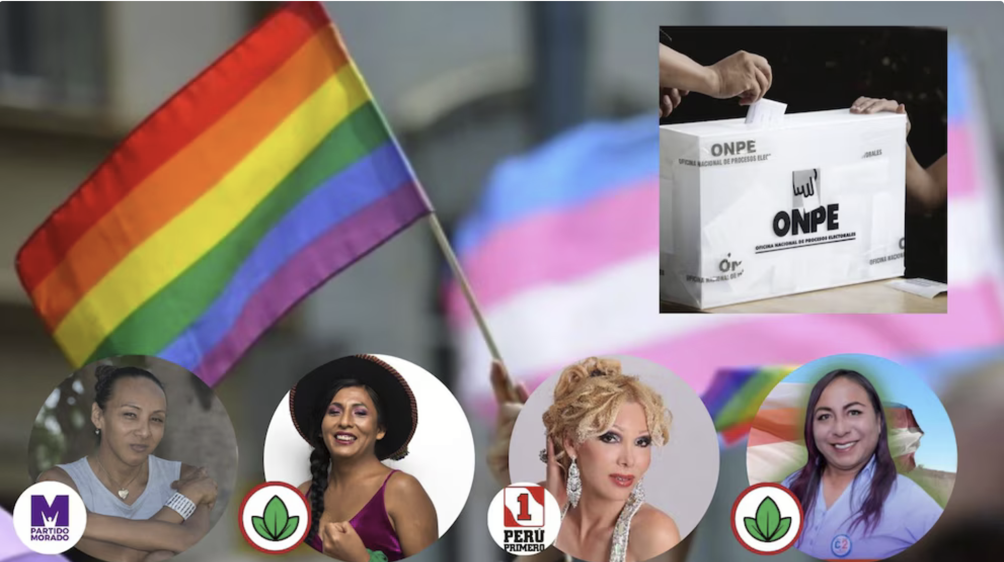 Picture of 4 women running for the Pervian elections.